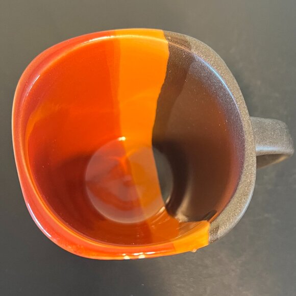 HomeTrends BAZAAR Pattern Stoneware Mug Burnt Red, Black Orange & White Stripes - Picture 11 of 15